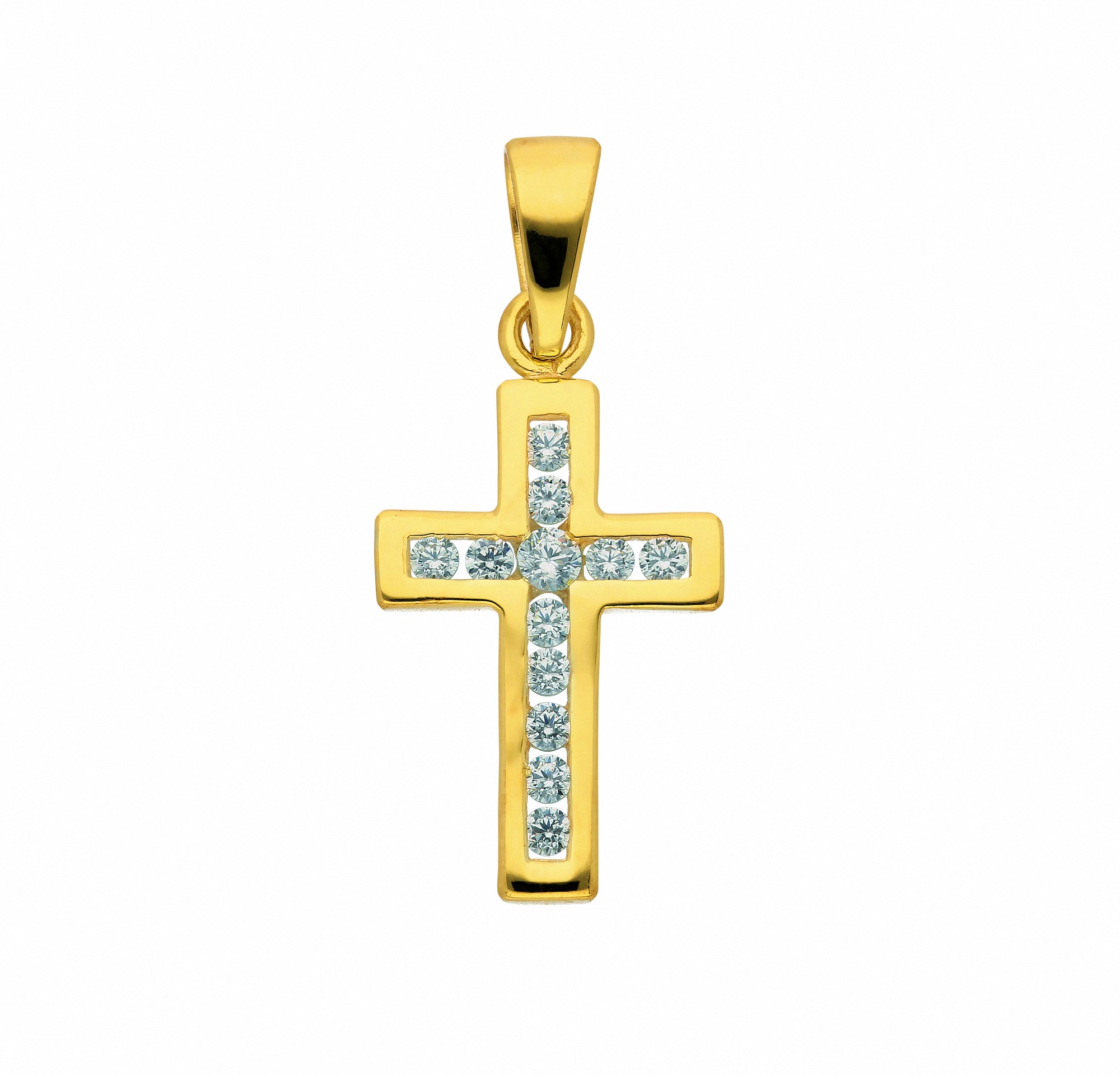 Adelia´s Kette ohne Anhänger "585 Gold Kreuz Anhänger mit Zirkonia", Schmuc günstig online kaufen