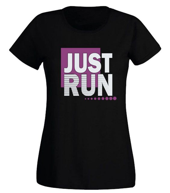 G-graphics T-Shirt Damen T-Shirt - Just Run Slim-fit-Shirt, mit Frontprint, günstig online kaufen