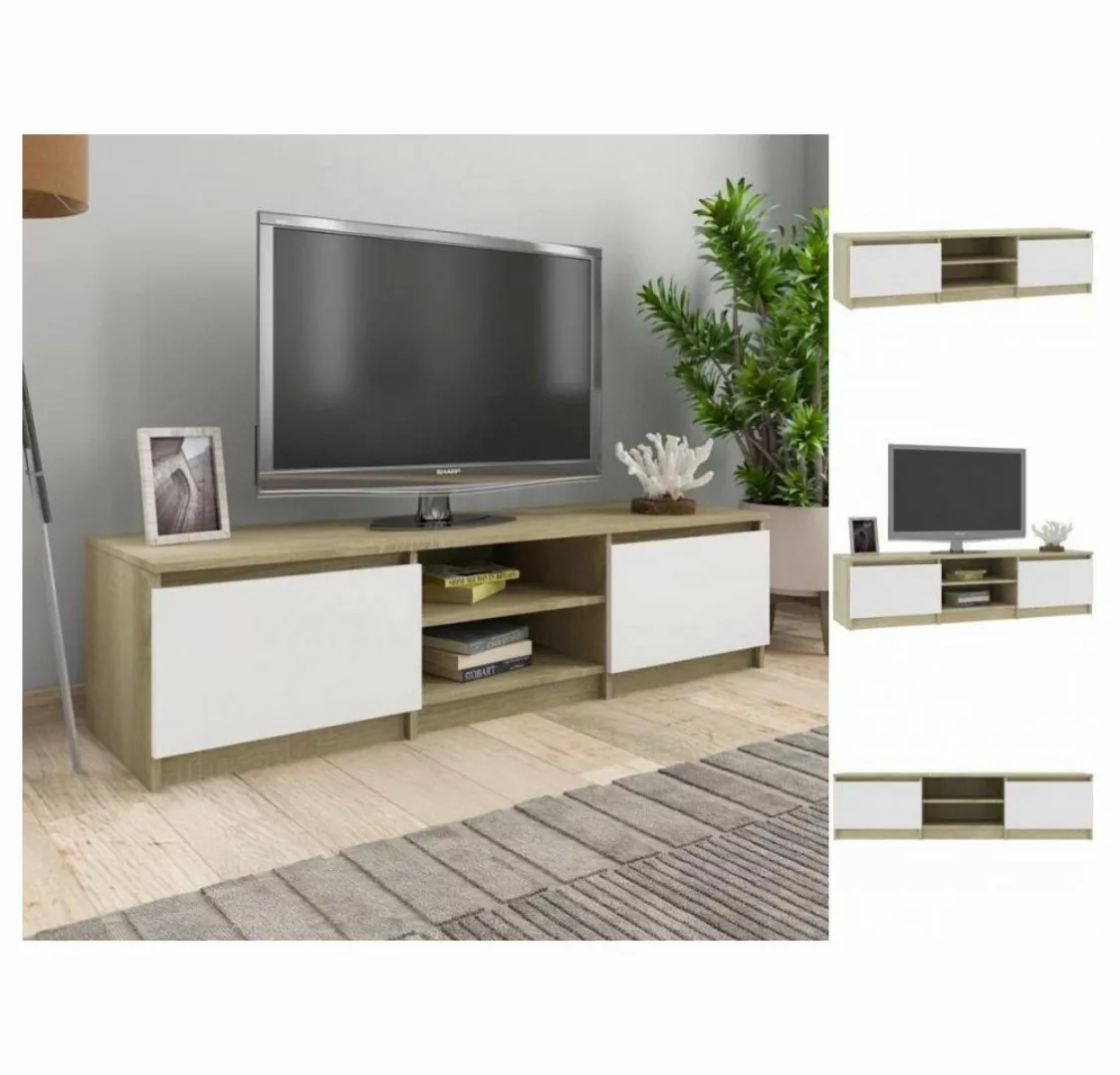 vidaXL TV-Schrank TV-Schrank Weiß und Sonoma-Eiche 1404035,5 cm Spanplatte günstig online kaufen