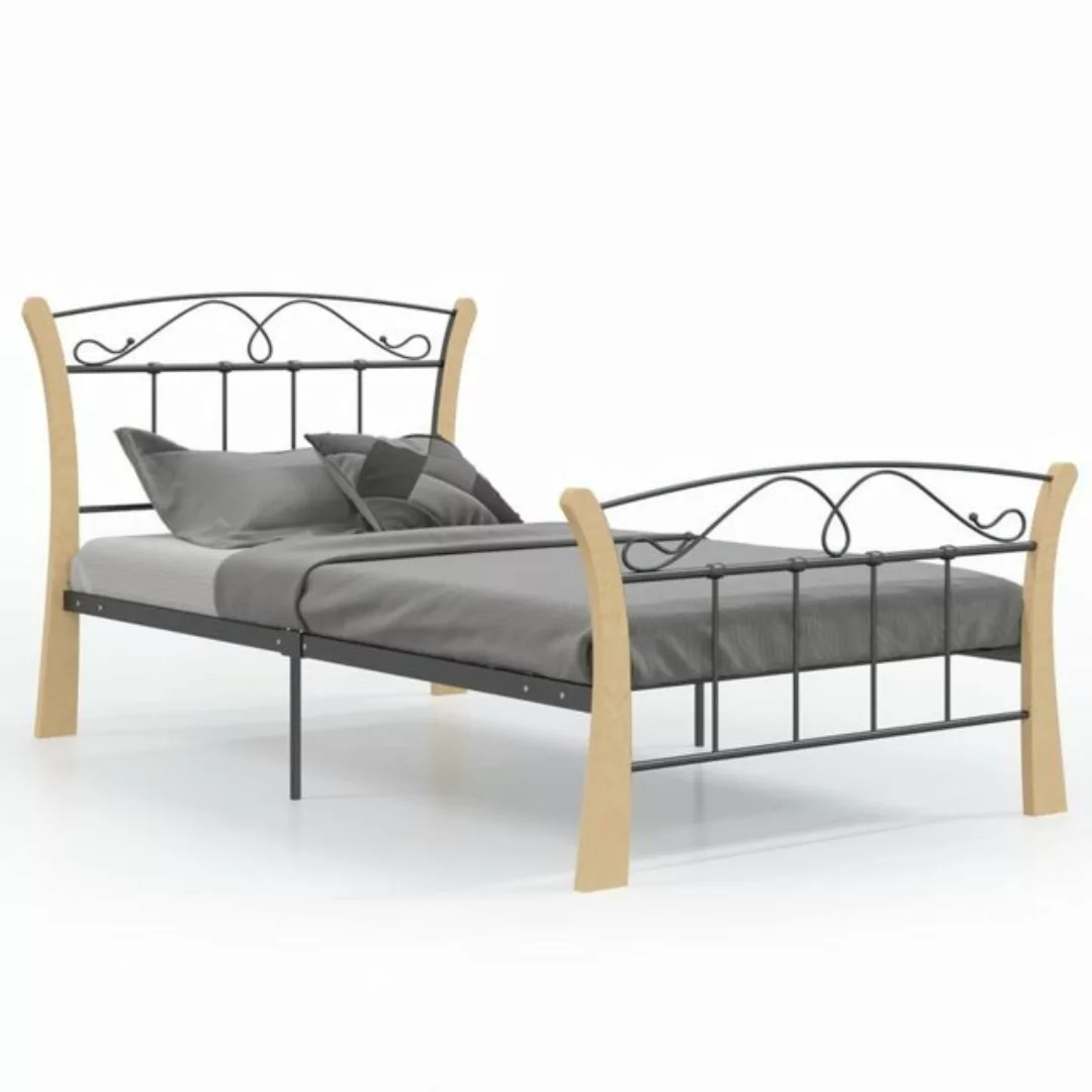 furnicato Bett Bettgestell Schwarz Metall 100x200 cm günstig online kaufen