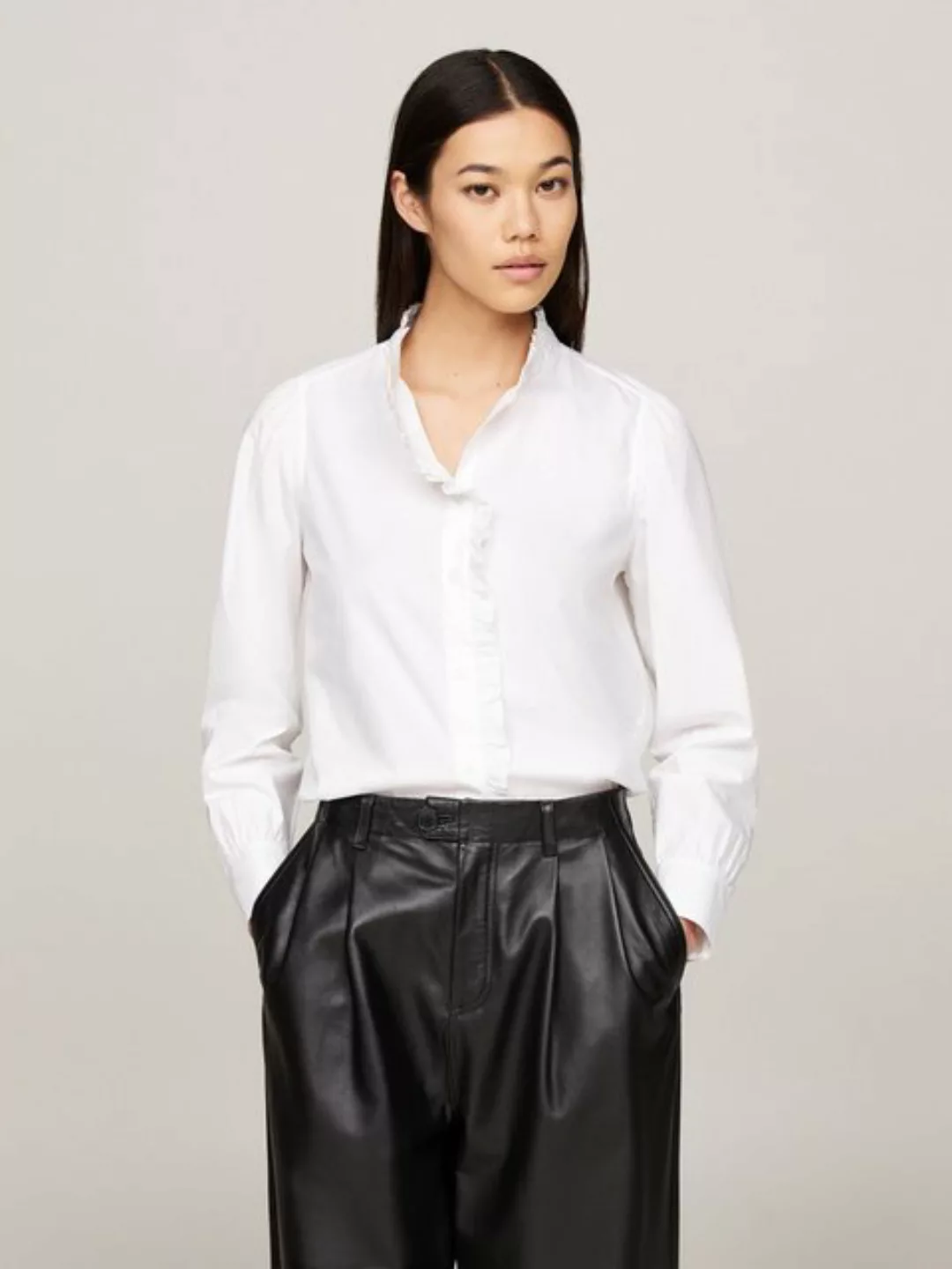 Tommy Hilfiger Shirtbluse "COTTON FRILL RELAXED SHIRT", mit Rüschen günstig online kaufen