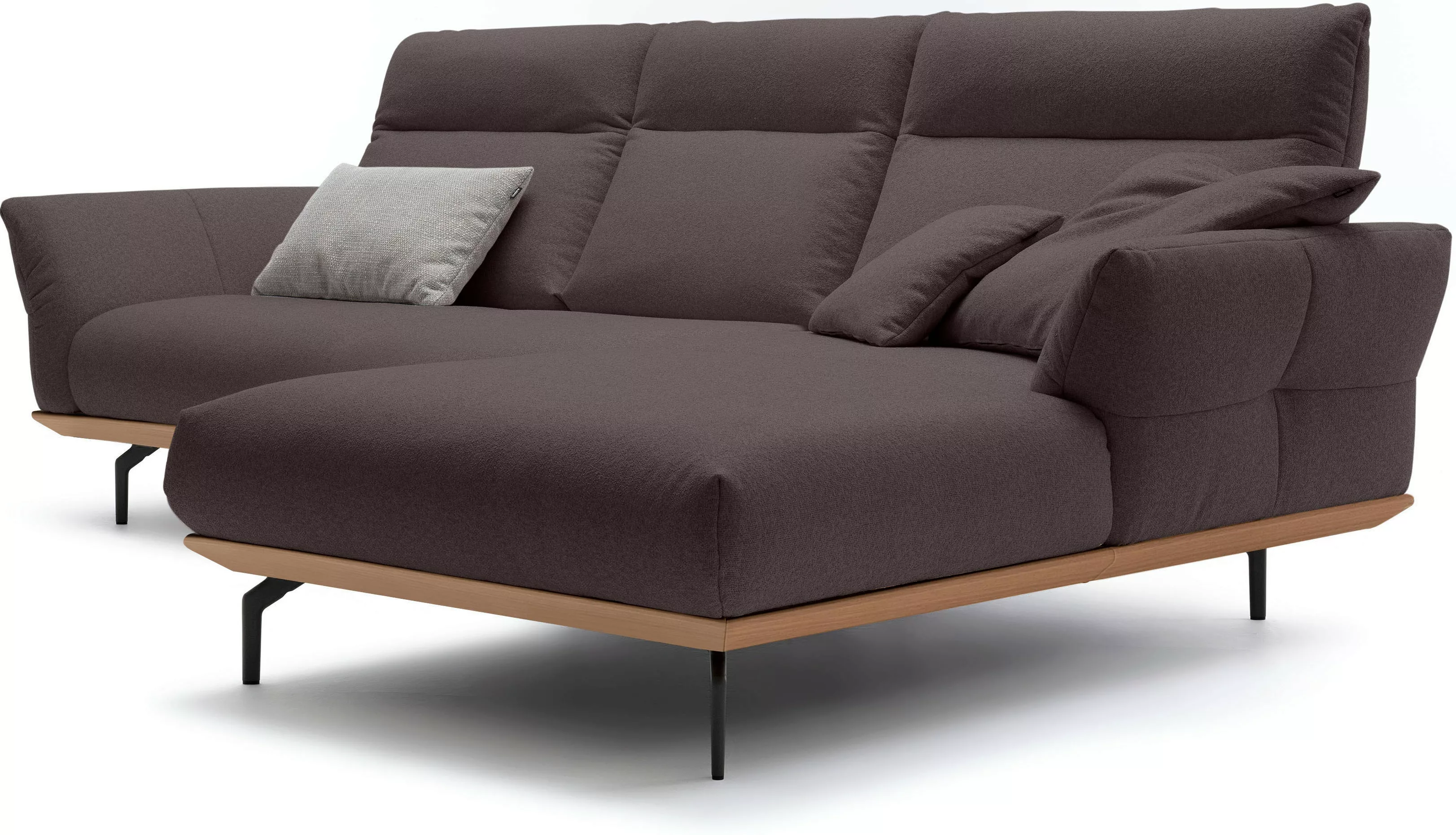 hülsta sofa Ecksofa "hs.460", Sockel in Eiche, Alugussfüße in umbragrau, Br günstig online kaufen