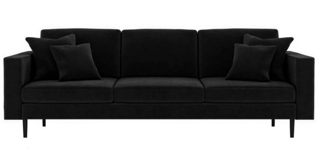 Xlmoebel Sofa Großes schwarzes Stoffsofa für vier Personen im Wohnzimmerdes günstig online kaufen