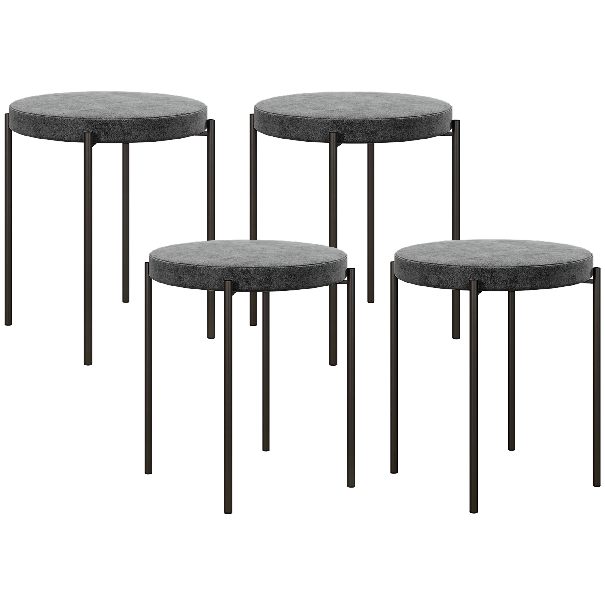 HOMCOM 4er-Set Esszimmerhocker, stapelbar Esszimmerstühle, Küchenstuhl mit günstig online kaufen