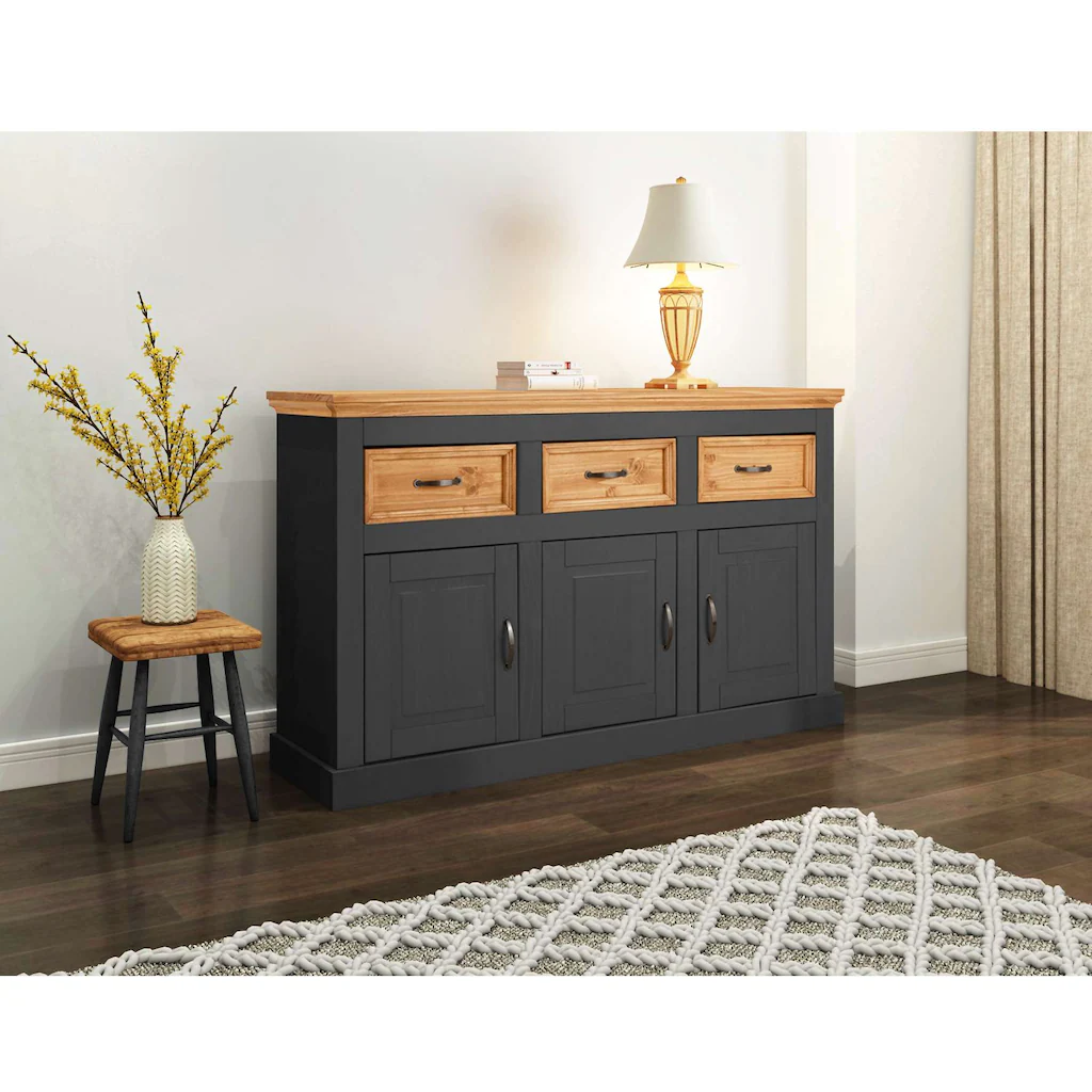 Home affaire Sideboard "Selma", Kommode aus massivem Kiefernholz, Breite 14 günstig online kaufen