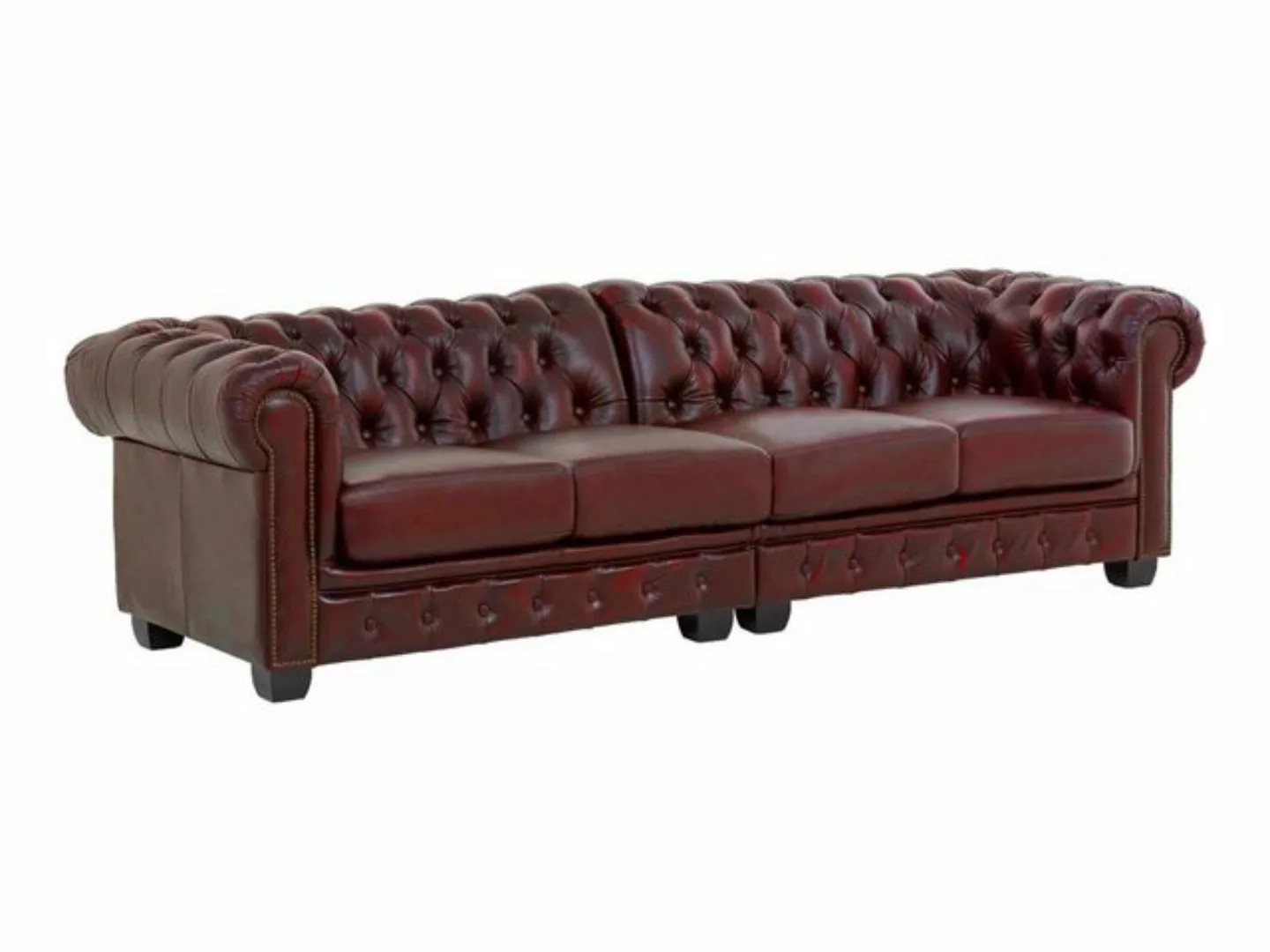 massivum Sofa Chesterfield 4-Sitzer Echtleder rot, 1 Teile günstig online kaufen