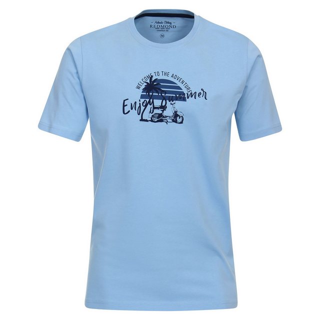 Redmond Rundhalsshirt Redmond T-Shirt XXL hellblau sommerlicher Print günstig online kaufen