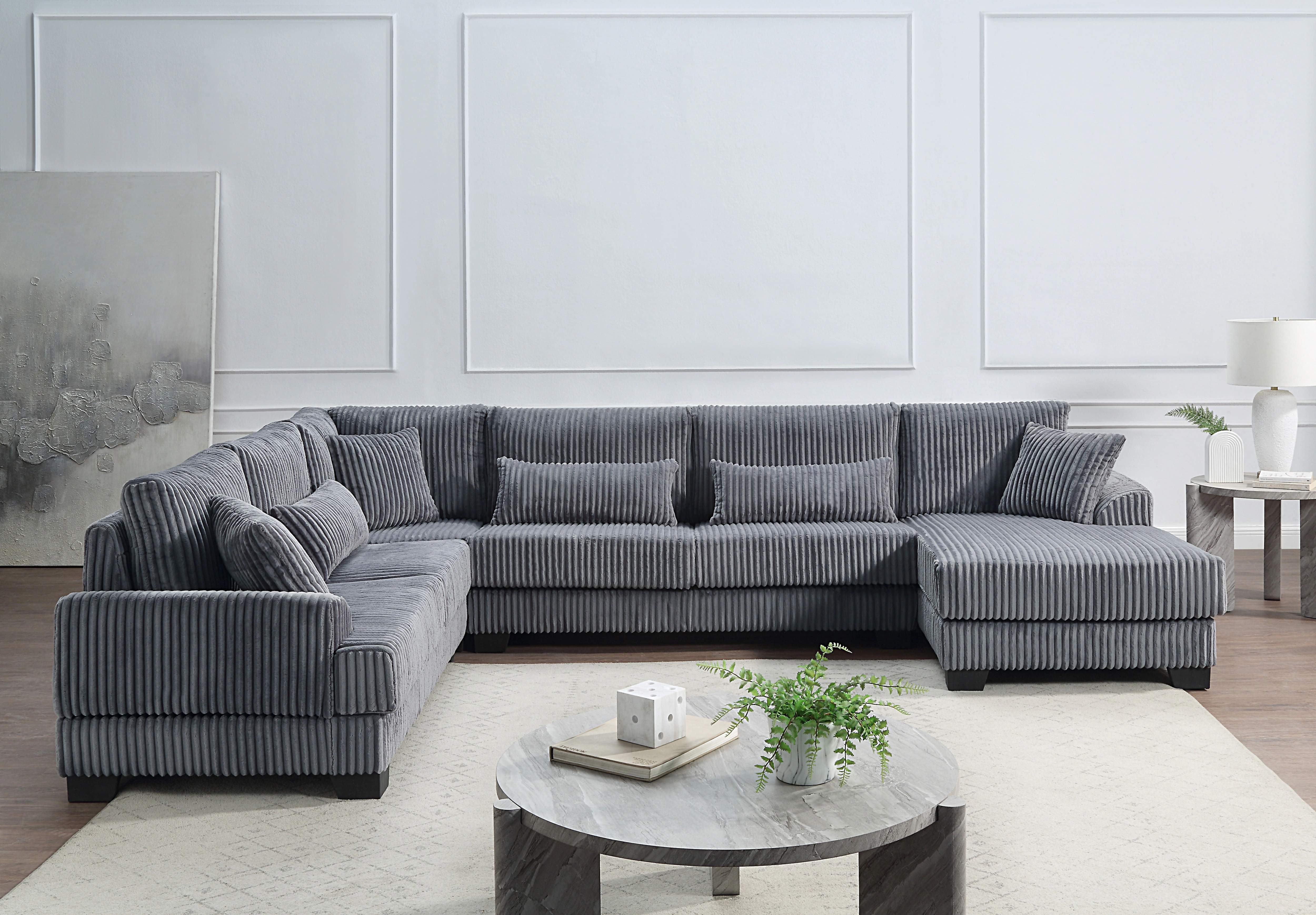 ATLANTIC home collection Wohnlandschaft, weicher XXL-Cordbezug, inklusive 6 günstig online kaufen
