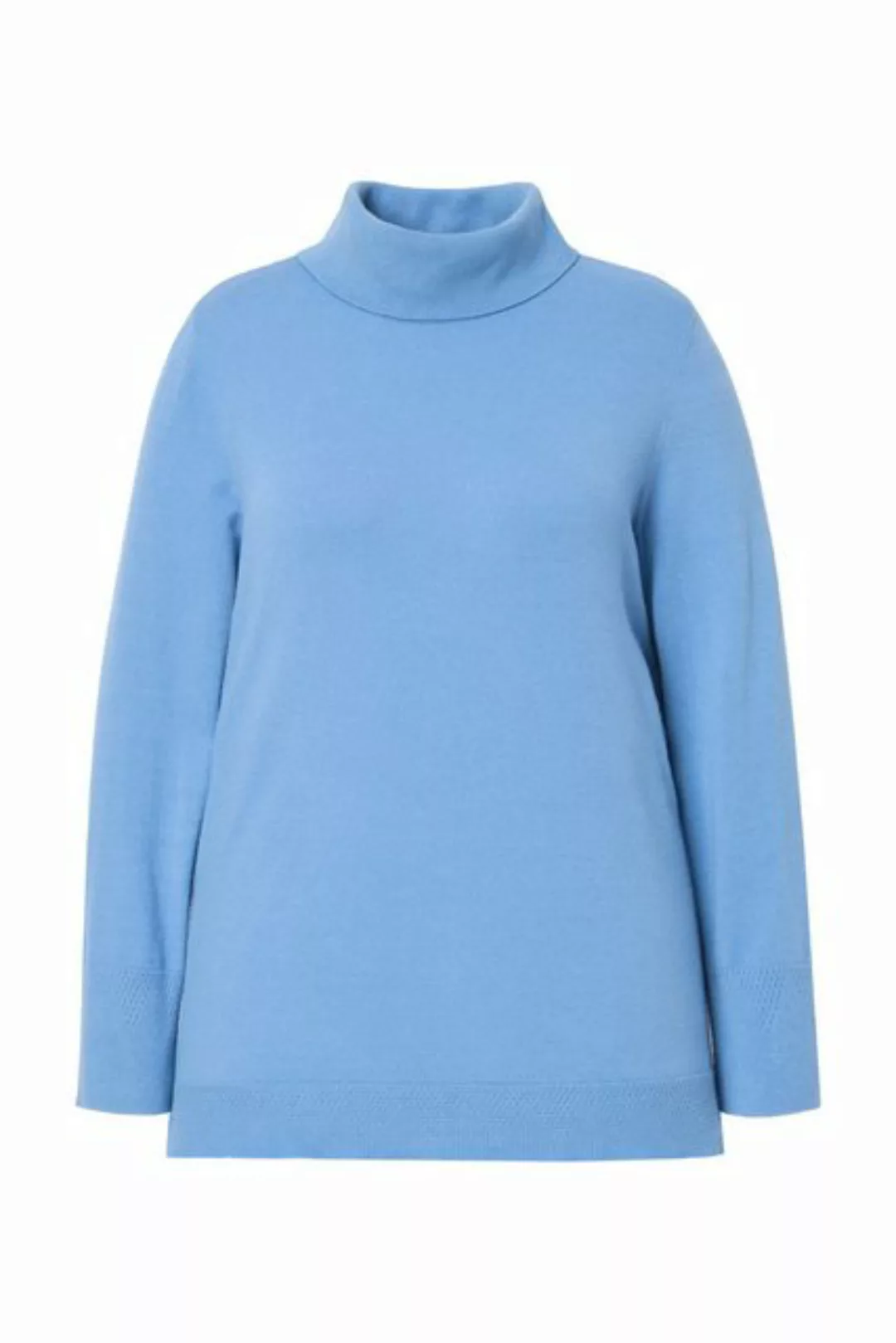 Ulla Popken Strickpullover Rollkragenpullover breite Rippbündchen Langarm günstig online kaufen