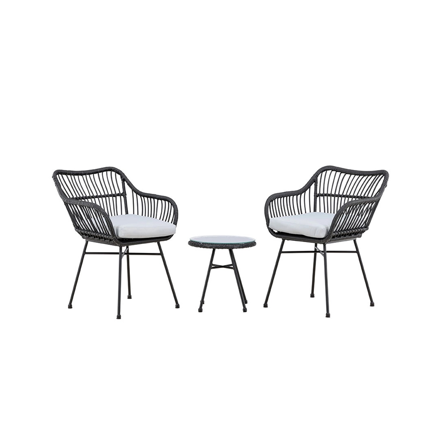 ebuy24 Viga Loungeset 2 Stühle 1 Kleiner Beistelltisch Schwarz Tisch cm H41 günstig online kaufen