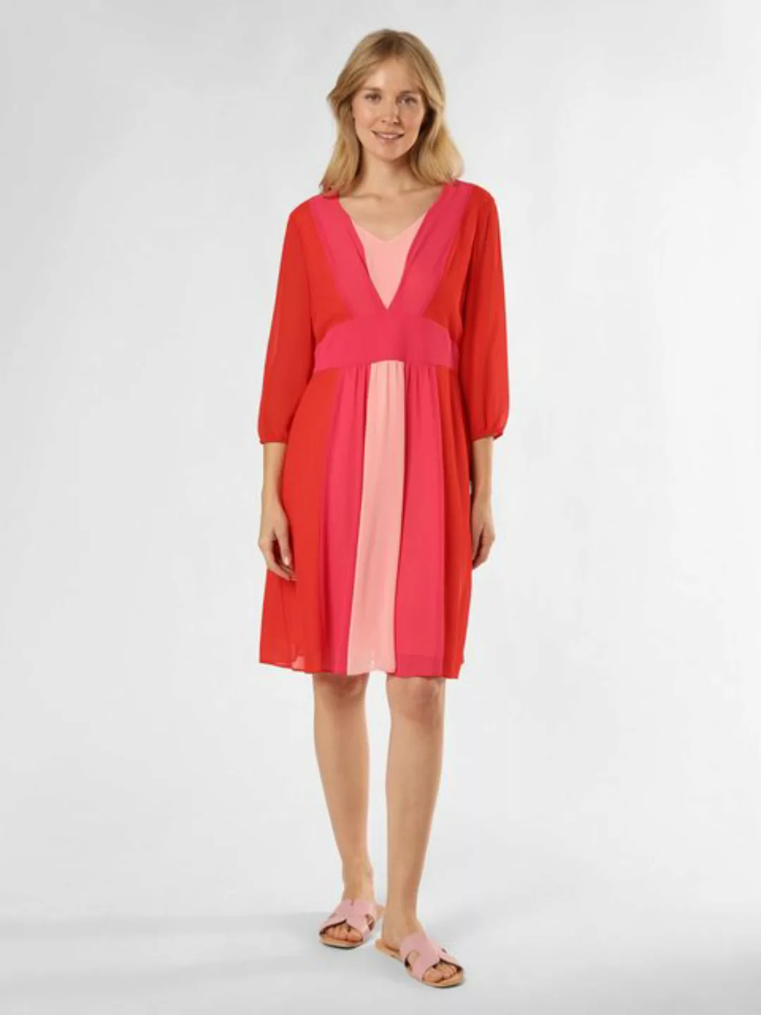 Comma Maxikleid Kurzes Kleid mit Bindegürtel günstig online kaufen