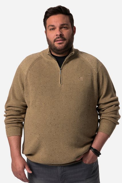 Men Plus Rundhalspullover Men+ Strick-Troyer Zippkragen bis 8 XL günstig online kaufen