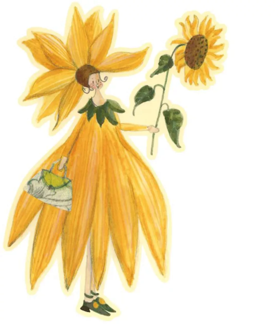 Wall-Art Wandtattoo »Gelbe Sonnenblumen Fee Mädchen«, (1 St.), selbstkleben günstig online kaufen