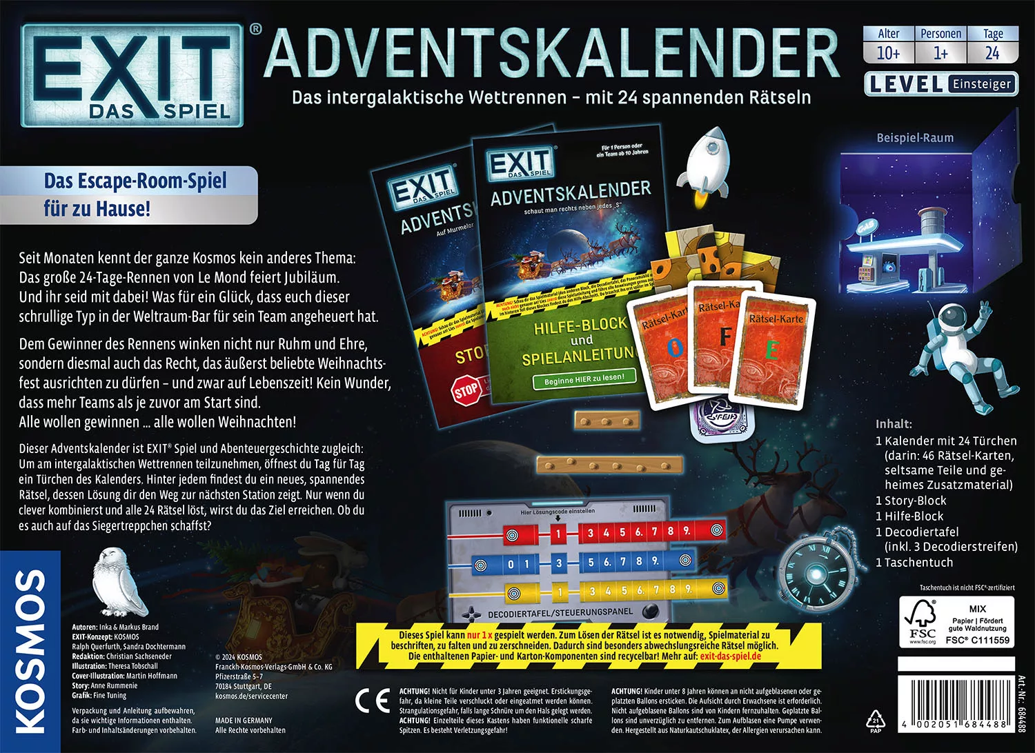 Kosmos Spielzeug-Adventskalender »EXIT, Das Spiel - 2024«, ab 10 Jahren günstig online kaufen