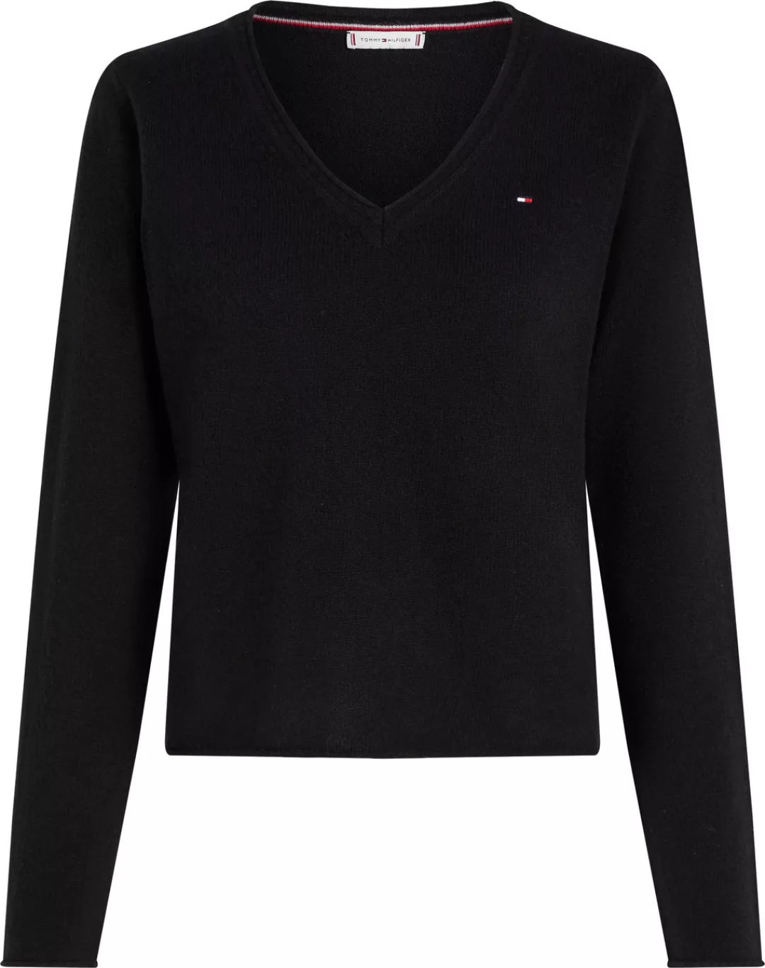 Tommy Hilfiger Strickpullover SOFT WOOL V-NK SWEATER mit V-Ausschnitt aus 1 günstig online kaufen