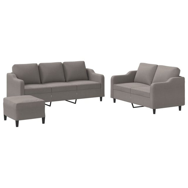 vidaXL Sofa 3-tlg. Sofagarnitur mit Kissen Taupe Stoff günstig online kaufen