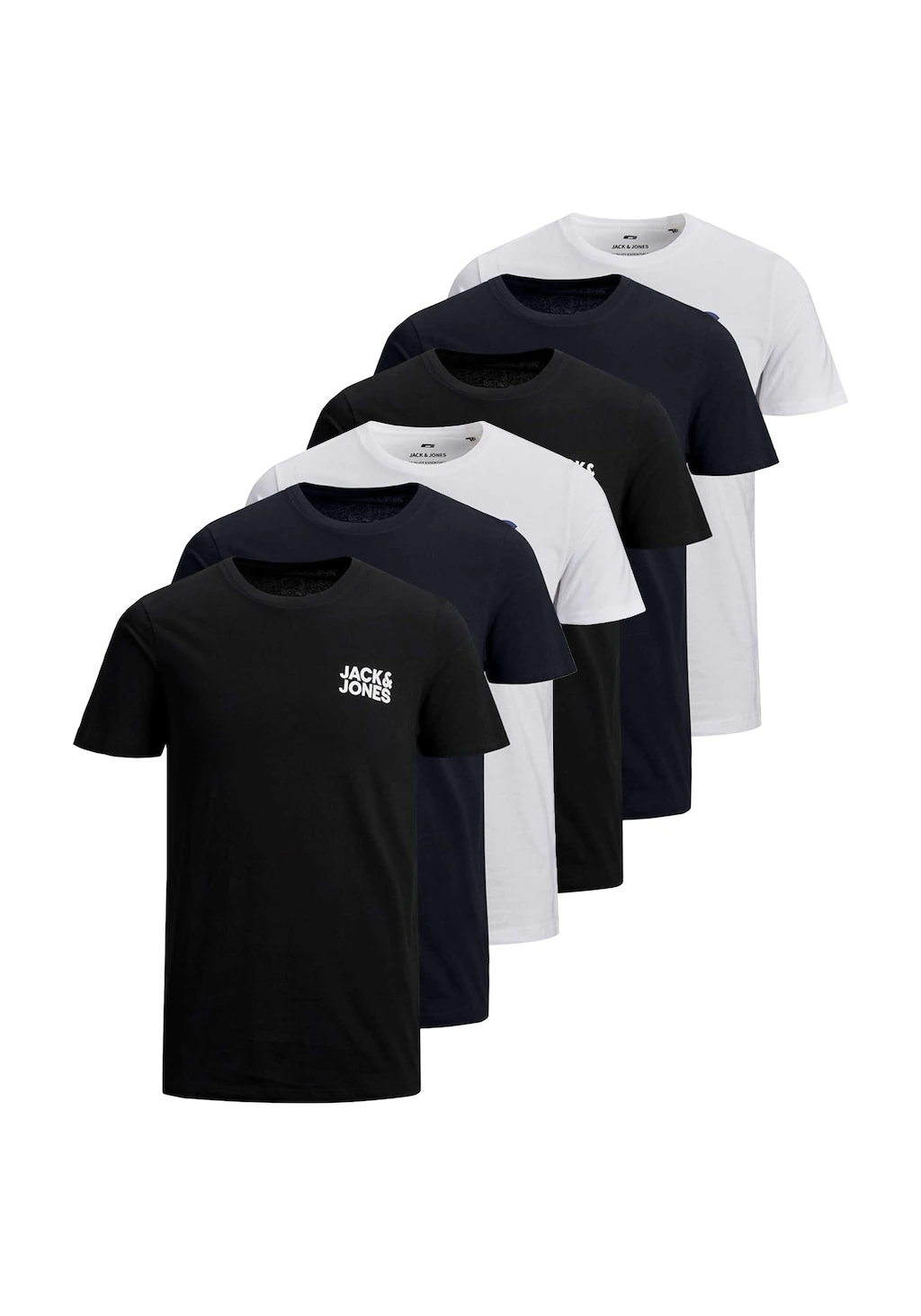 Jack & Jones T-Shirt "T-Shirt JJECORP LOGO TEE O-NECK 6PK 6er Pack" günstig online kaufen