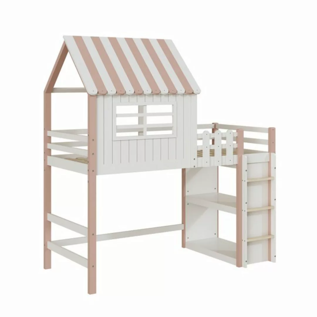 HAUSS SPLOE Kinderbett 90x200 cm mit Sicherheitsleiter, Ablagefach und Latt günstig online kaufen