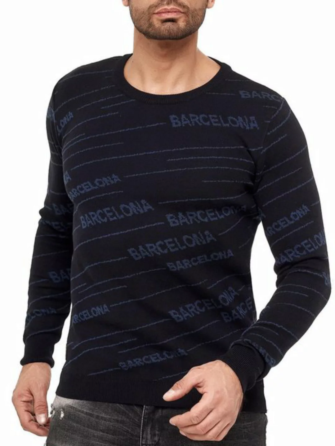 RedBridge Strickpullover Herren Strickpullover Pullover Striped Barcelona G günstig online kaufen