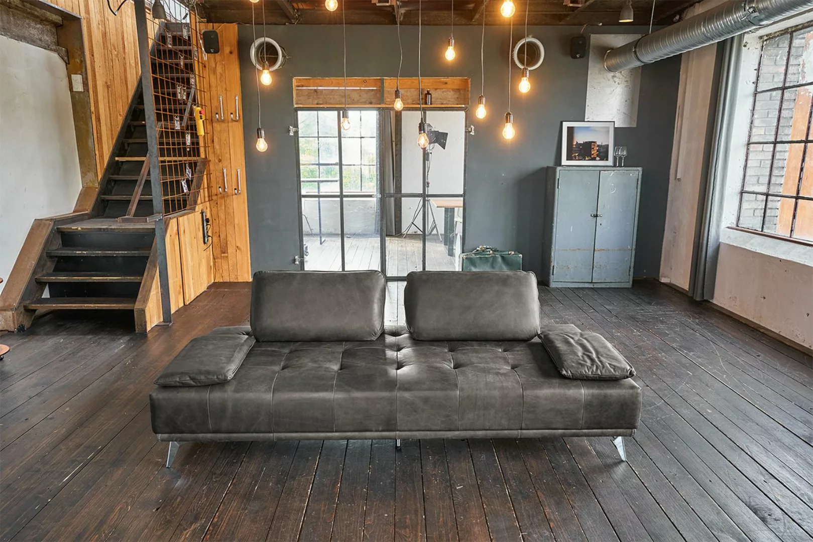 KAWOLA Schlafsofa WIOLO, Couch Daybed Leder mit oder ohne Hocker verschiede günstig online kaufen