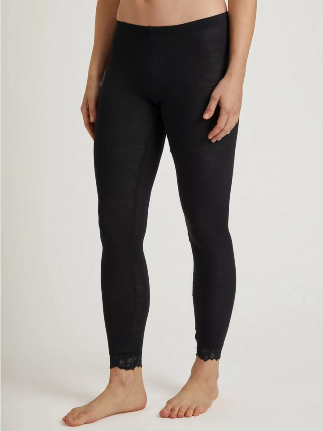 CALIDA Leggings Silky Wool Joy langes Bein mit Spitzensaum günstig online kaufen