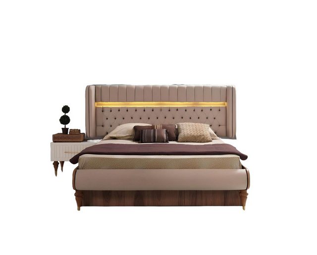 JVmoebel Bett Bett Polster Design Luxus Doppel Hotel Chesterfield Holz Möbe günstig online kaufen