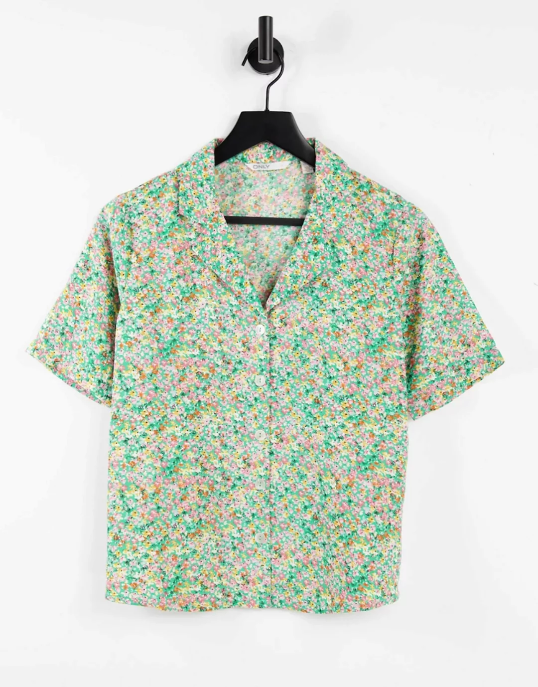 Only – Kurzärmliges Hemd mit Blumenprint-Mehrfarbig günstig online kaufen