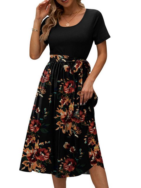 DEBAIJIA Dirndl Damen Röcke Sommer Floral Gedruckt Elegant Lässiger günstig online kaufen