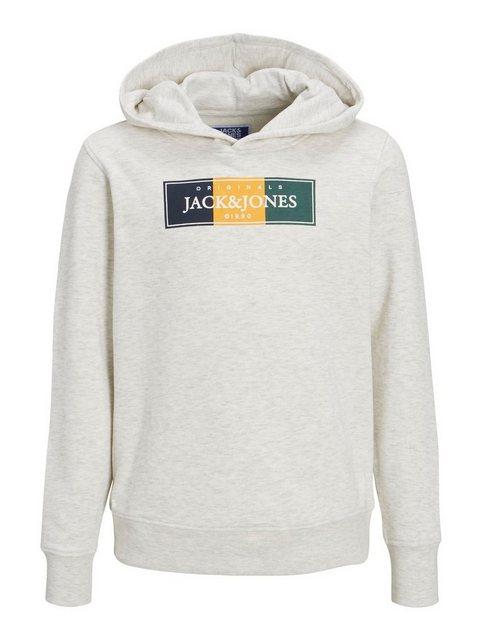 Jack & Jones Hoodie Kapuzen Hoodie mit Logo Print JORCODYY 5695 in Hellgrau günstig online kaufen