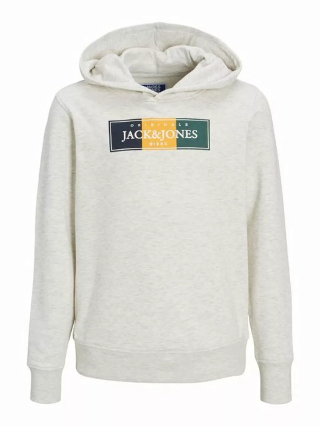 Jack & Jones Hoodie Kapuzen Hoodie mit Logo Print JORCODYY 5695 in Hellgrau günstig online kaufen