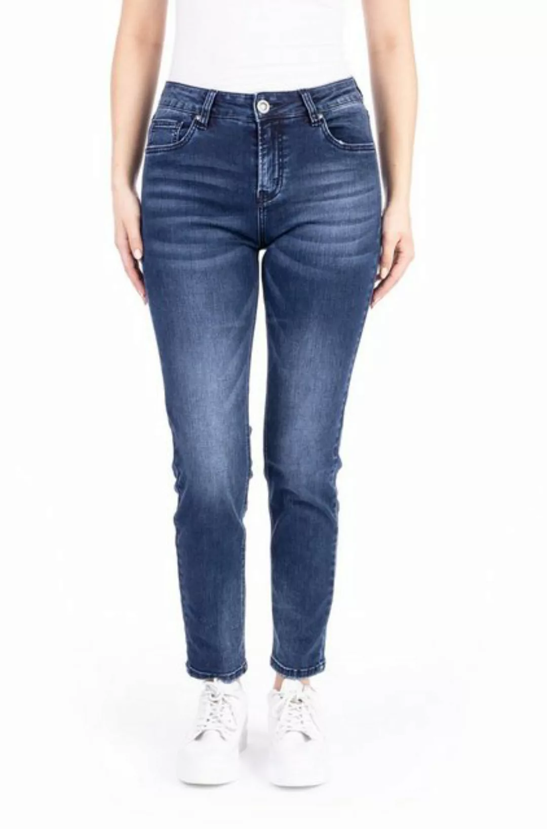 Blue Monkey 5-Pocket-Jeans Hannah Cropped Mom fit günstig online kaufen