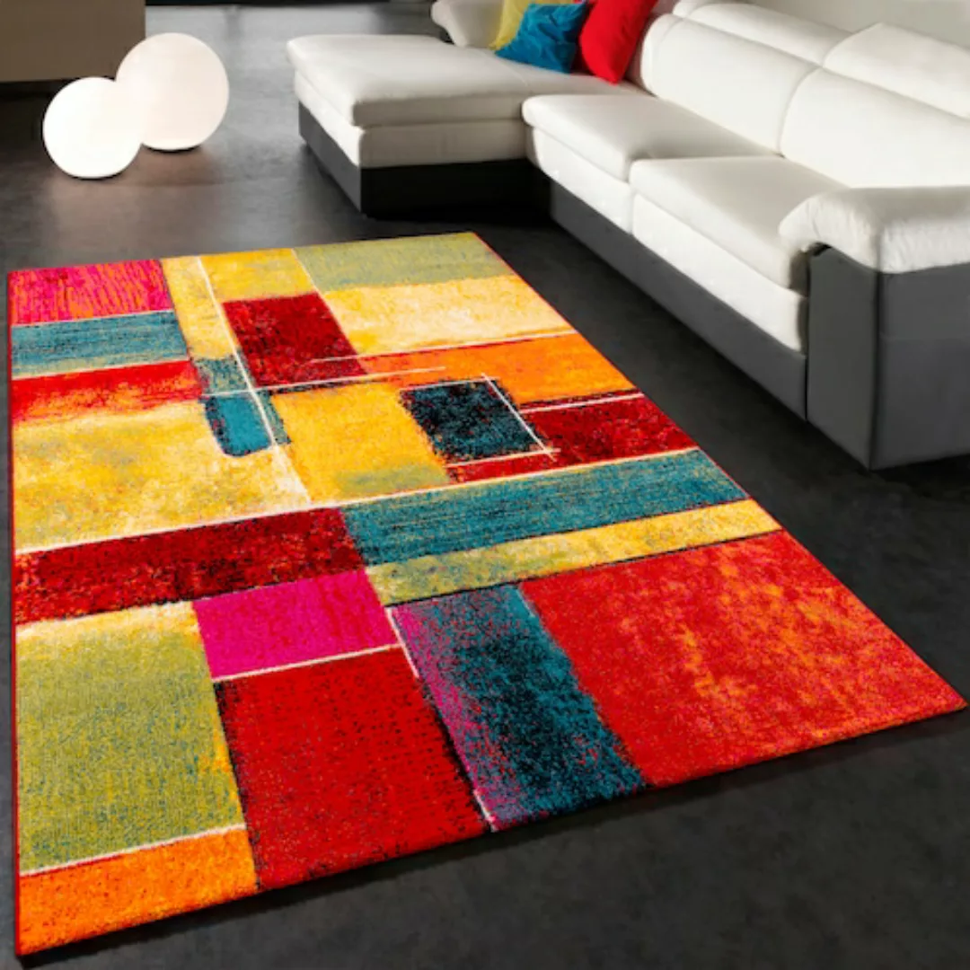 Paco Home Teppich »Canvas 783«, rechteckig, Kurzflor, modernes Patchwork De günstig online kaufen