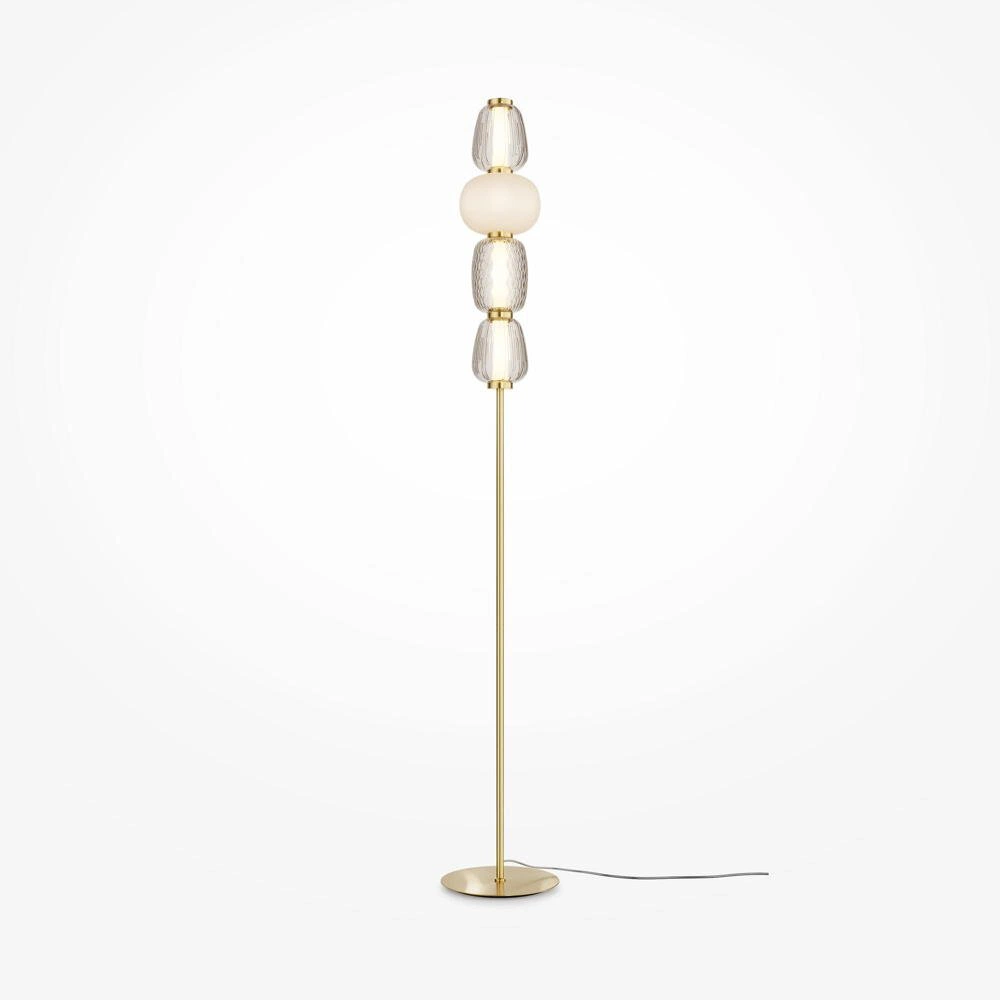 LED Stehleuchte Pattern in Gold und Transparent 32W 4500lm günstig online kaufen