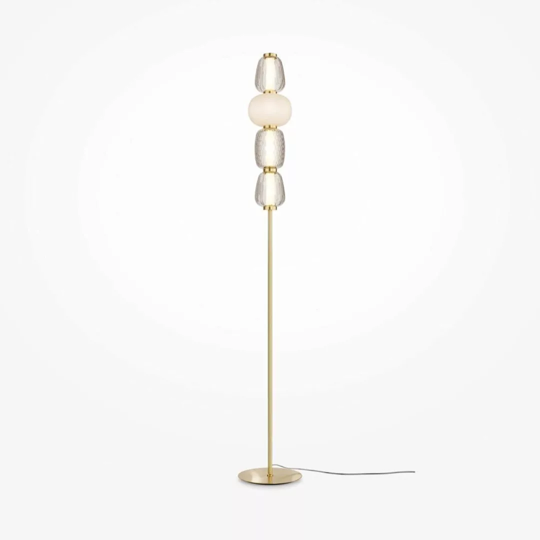 LED Stehleuchte Pattern in Gold und Transparent 32W 4500lm günstig online kaufen