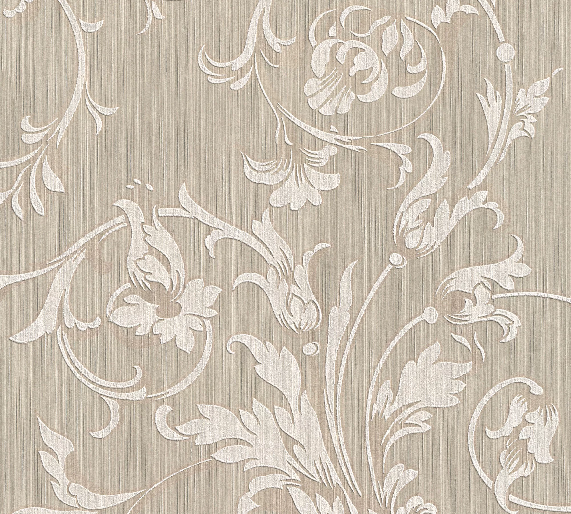 Bricoflor Barock Tapete Floral Beige Graue Vliestapete mit Ranken für Esszi günstig online kaufen