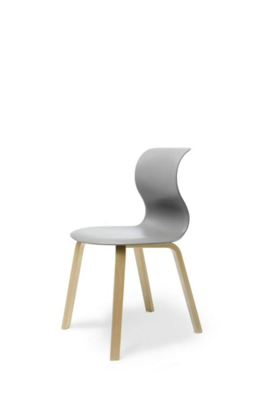 Pro 6 Stuhl - Gestell Buche granitgrau Universalgleiter Kunststoff günstig online kaufen