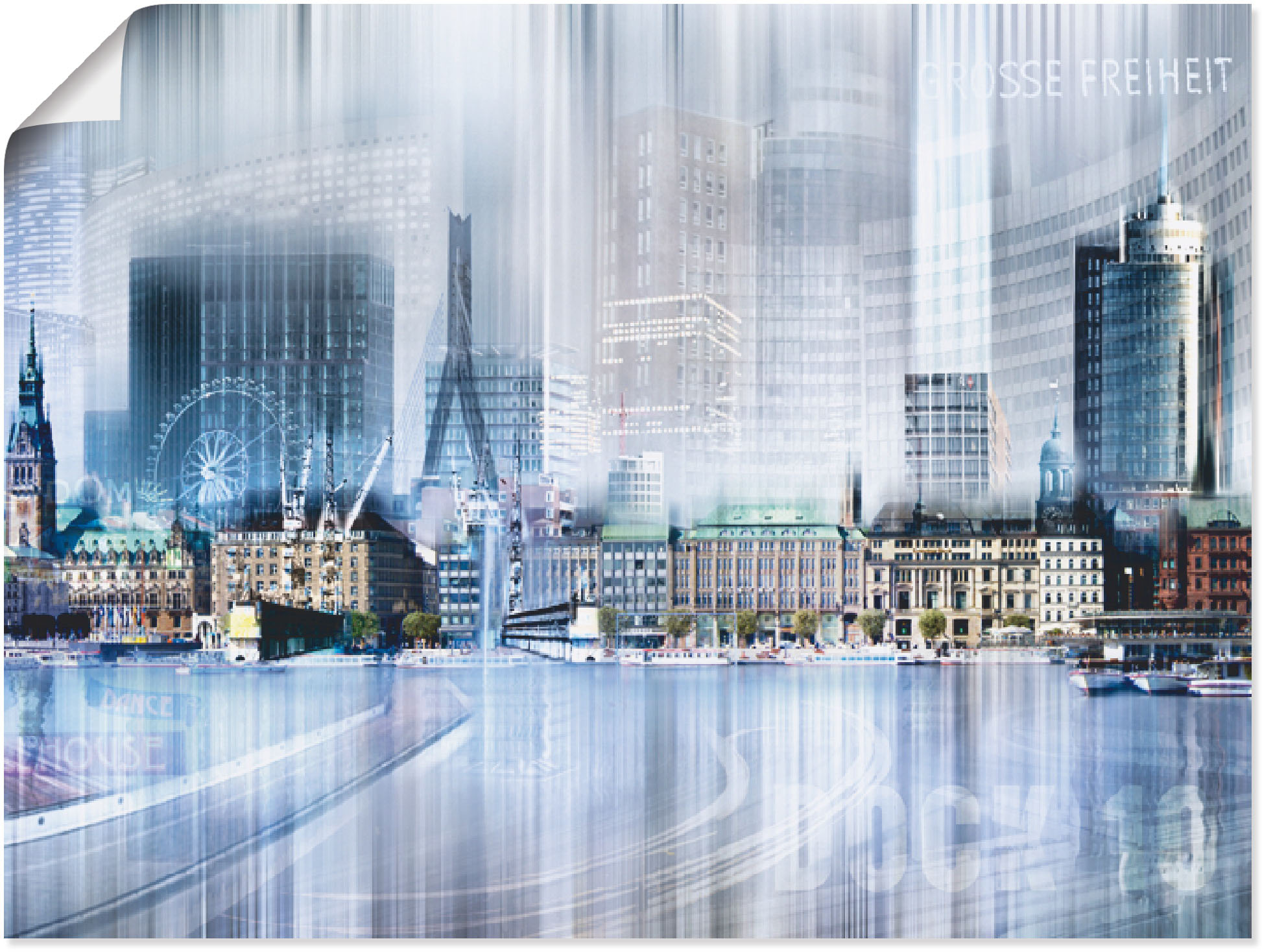 Artland Poster "Hamburg Skyline Collage I", Deutschland, (1 St.), als Leinw günstig online kaufen