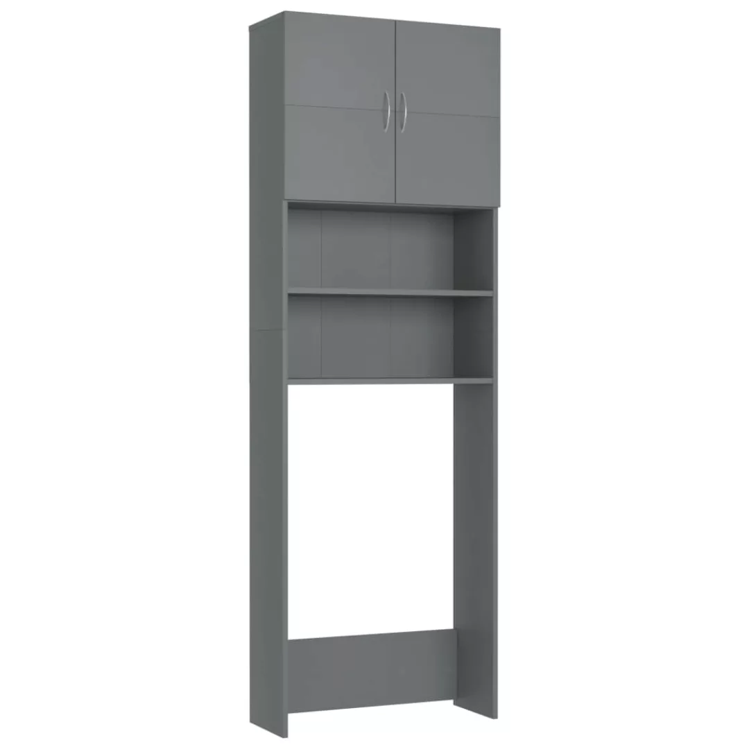 Waschmaschinenschrank Grau 64×25,5×190 Cm Spanplatte günstig online kaufen