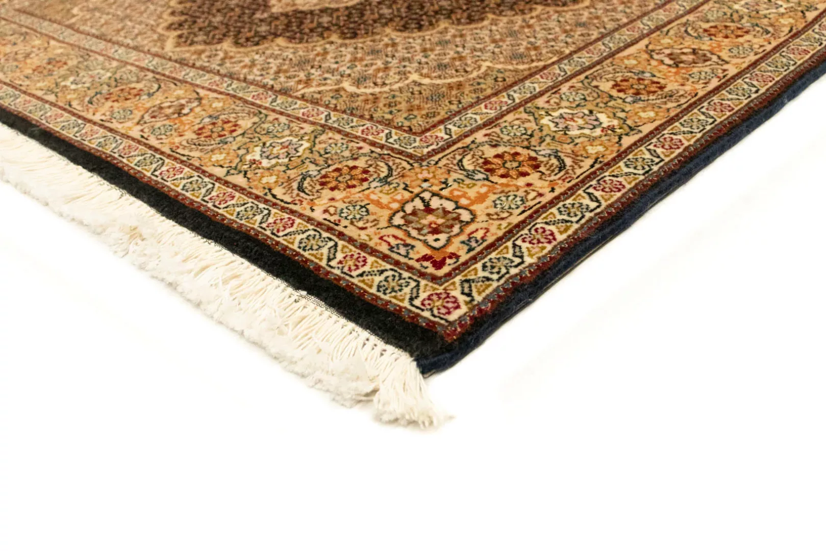 morgenland Wollteppich »Mahal Teppich handgeknüpft schwarz«, rechteckig, ha günstig online kaufen