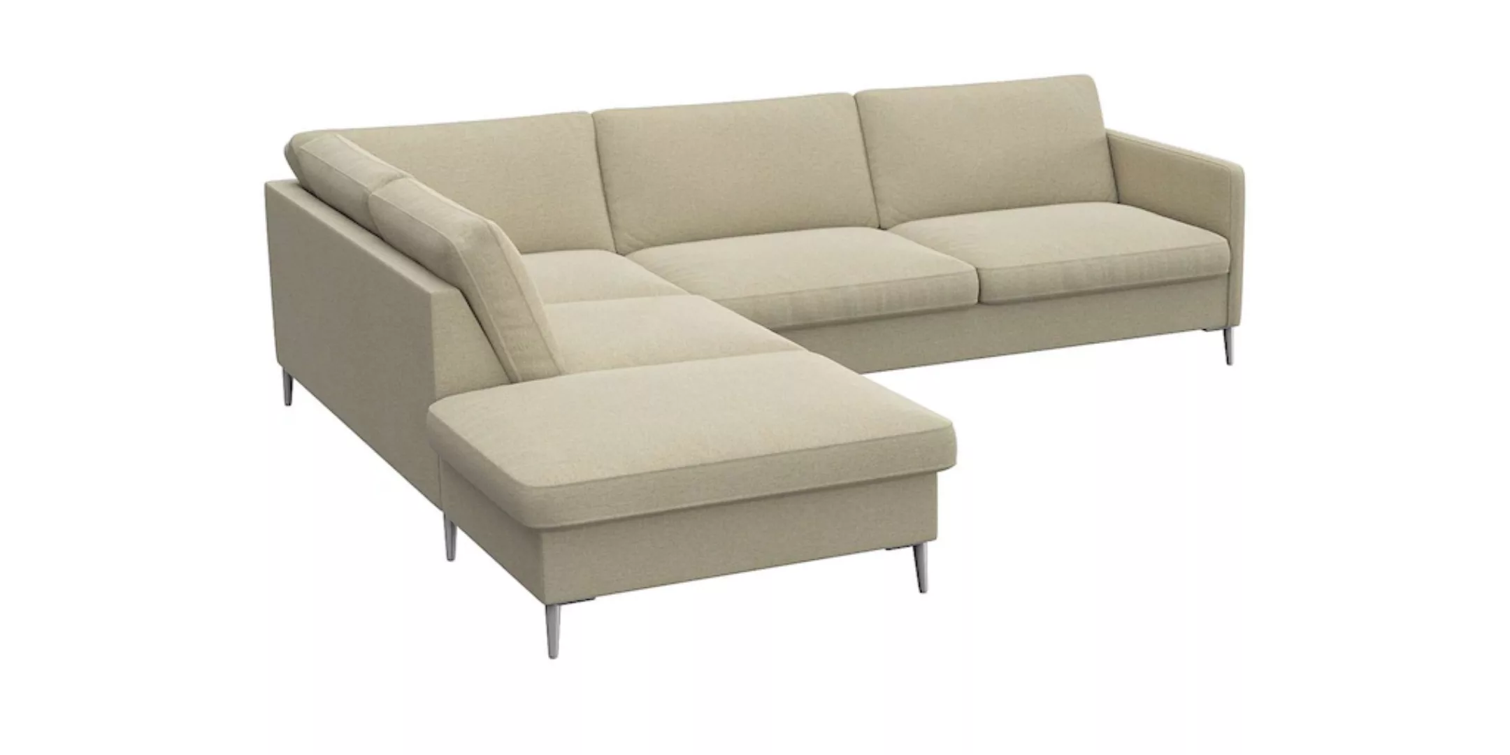 FLEXLUX Ecksofa »Fiore, L-Form«, schmale Armlehnen, Kaltschaum, Füße Alu günstig online kaufen