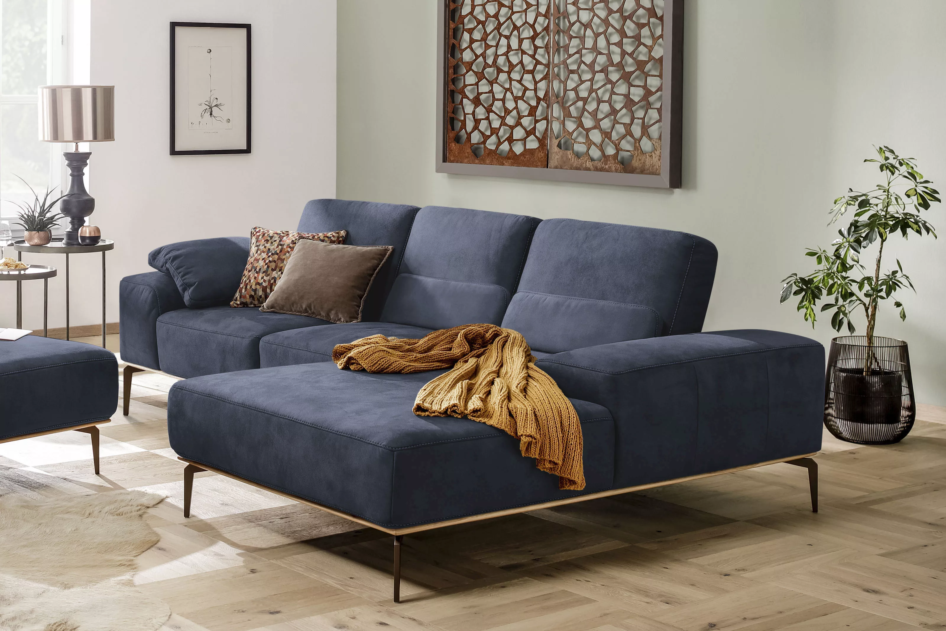 W.SCHILLIG Ecksofa run, mit Holzsockel, Füße in Bronze pulverbeschichtet, B günstig online kaufen