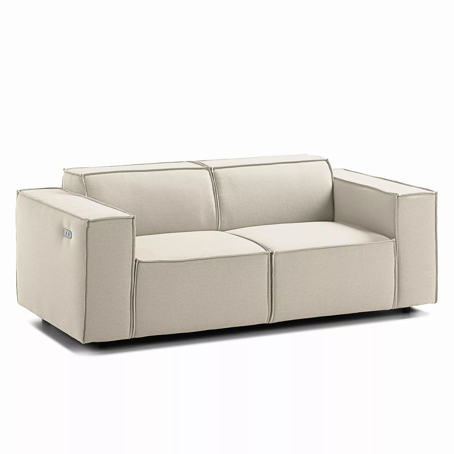 home24 Sofa Kinx 2-Sitzer Altweiß Strukturstoff 189x70x96 cm (BxHxT) Modern günstig online kaufen