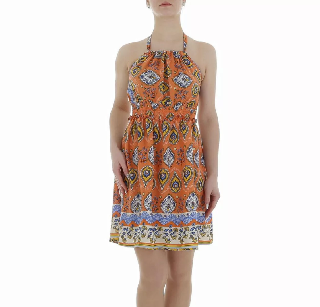 Ital-Design Sommerkleid Damen Freizeit (85941333) Print Minikleid in Orange günstig online kaufen