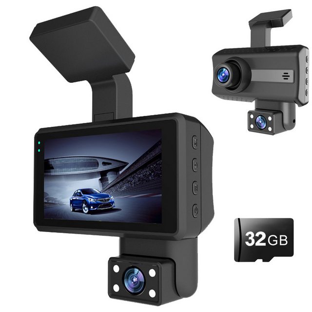 ZEUOPQ Auto Dual Lens Dashcam mit 32GB SD Karte, Full HD 1080P Dashcam (2 M günstig online kaufen