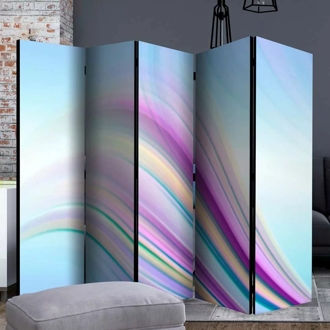 Bunter Paravent in modernem Design Regenbogen Motiv günstig online kaufen