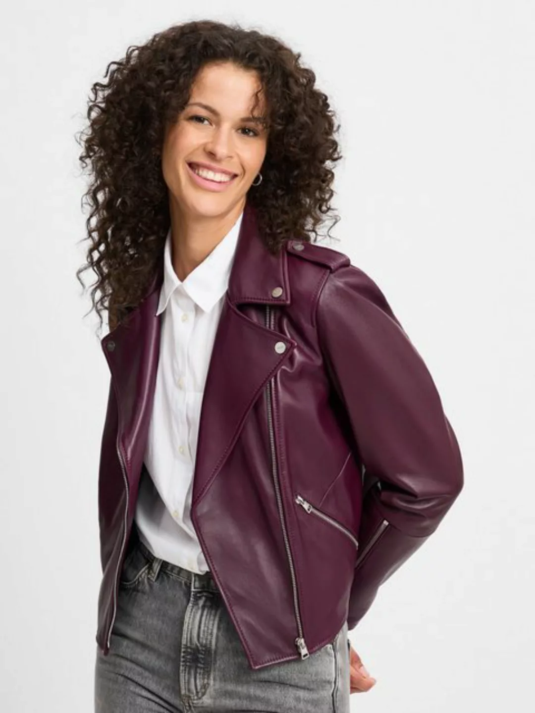 HUGO Lederjacke Damen Bikerjacke aus Leder LUJANA günstig online kaufen