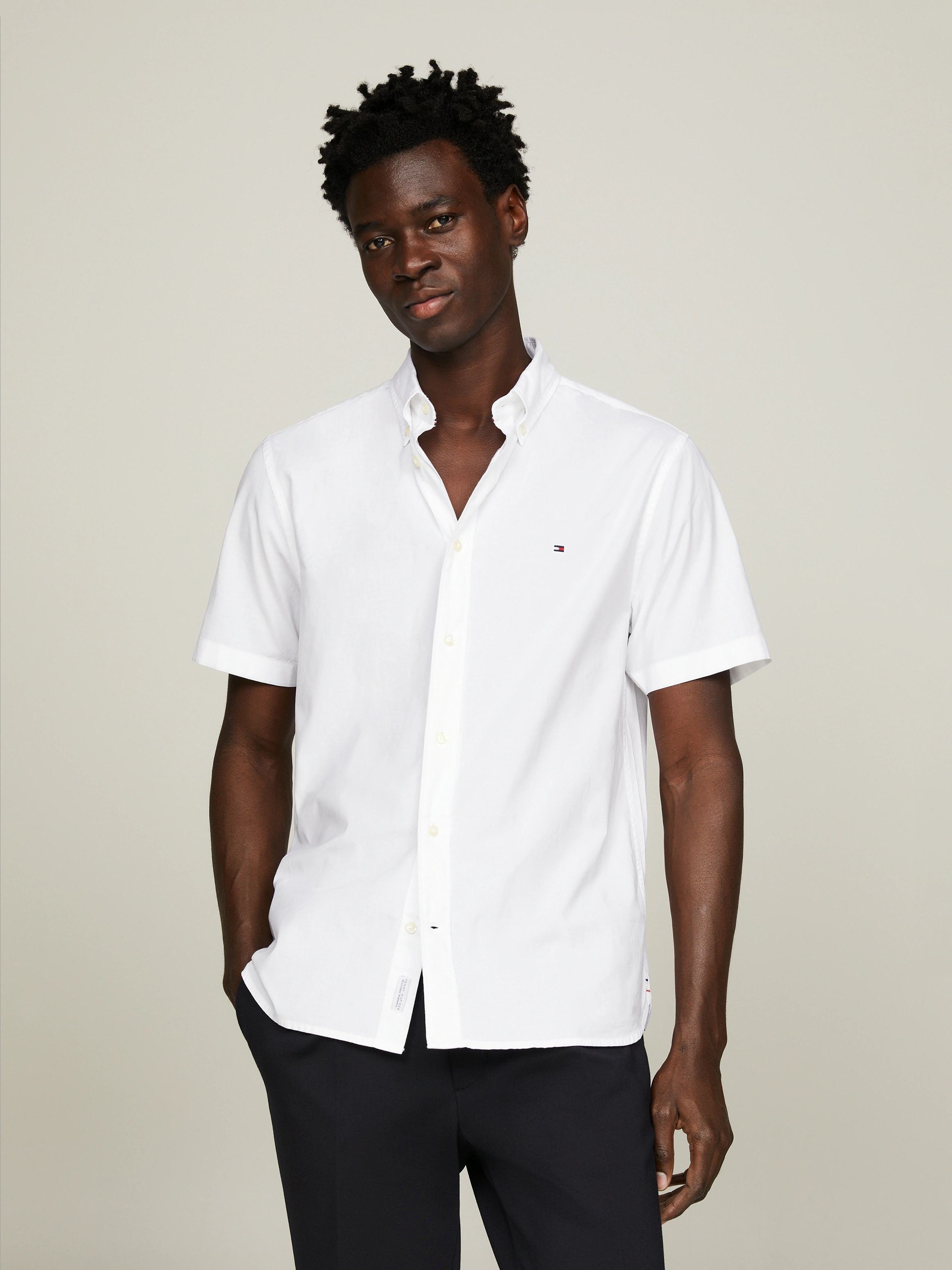 Tommy Hilfiger Kurzarmhemd "FLEX POPLIN RF SHIRT S/S", mit Hemdblusenkragen günstig online kaufen