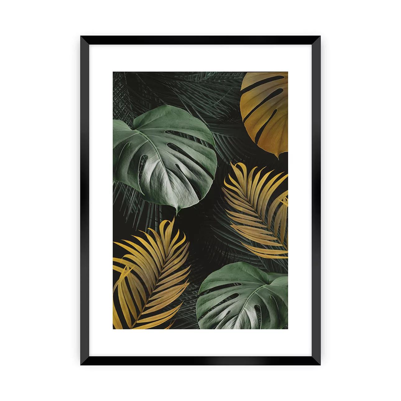 Poster Golden Leaves I, 70 x 100 cm, Ramka: Czarna günstig online kaufen