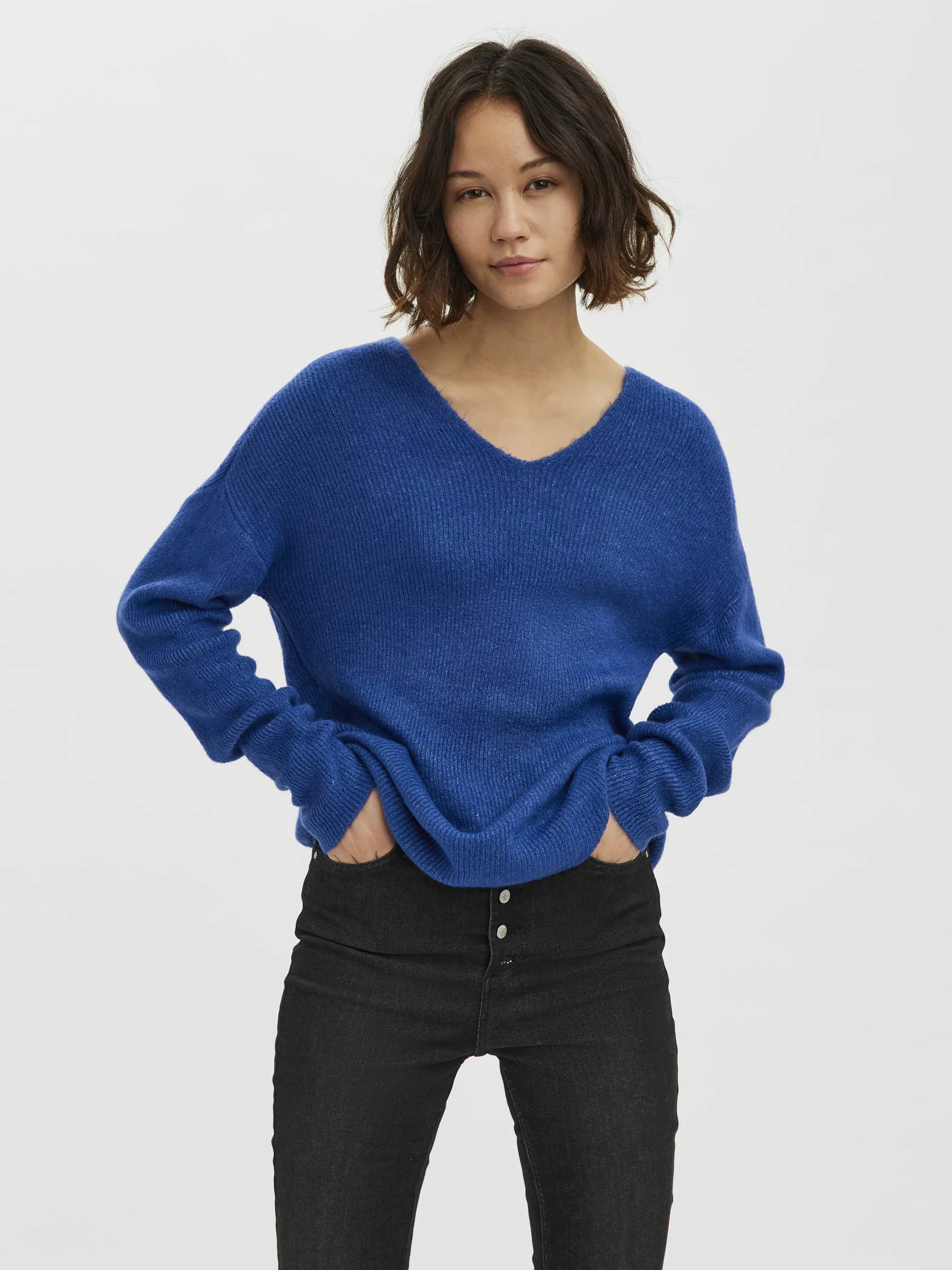 Vero Moda V-Ausschnitt-Pullover "VMCREWLEFILE LS V-NECK BLOUSE NOOS" günstig online kaufen