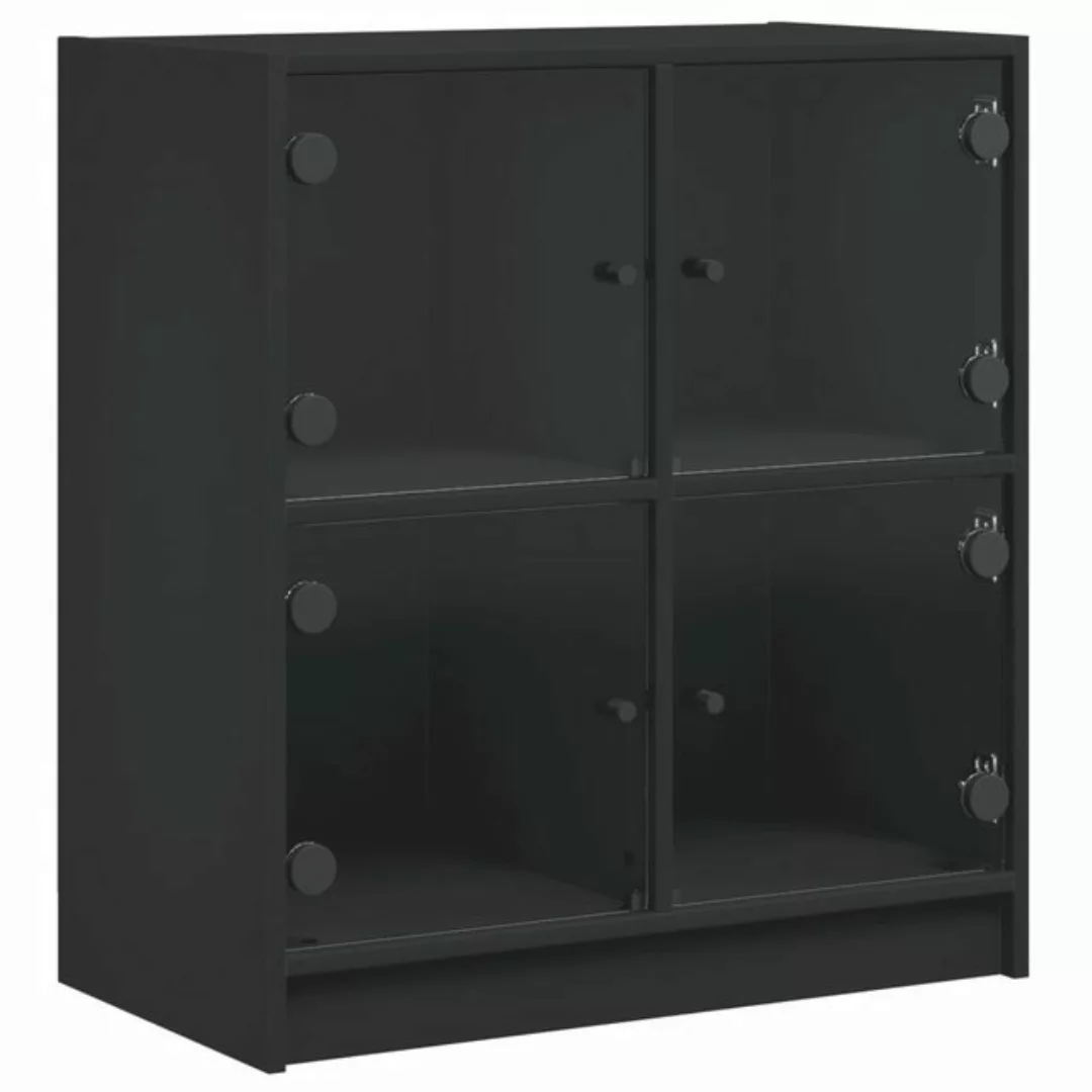 vidaXL Beistellschrank Beistellschrank mit Glastüren Schwarz 68x37x75,5 cm günstig online kaufen